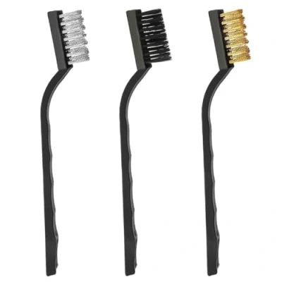 Image de Brosses Métalliques,3 pcs Brosse Metallique a Main Laiton de Nettoyage,Brosses à Récurer pour le Nettoyage des Scories Soudure la Rouille et Poussière(Noir)