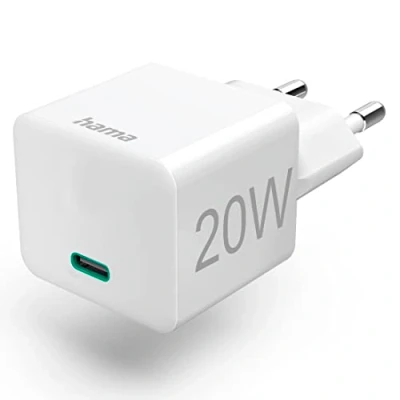 Image de Hama Chargeur Rapide 20W (Chargeur USB C Rapide, Qualcomm® Quick Charge™ 2.0/3.0, Mini Compact, PD) Blanc