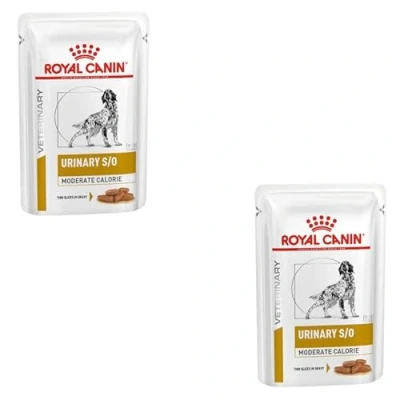 Image de Royal Canin Urinary S/O Moderate Calorie Pack Double 2 x 12 100 g Nourriture Humide pour Chiens Le Soutien en Cas de calculs Struvite
