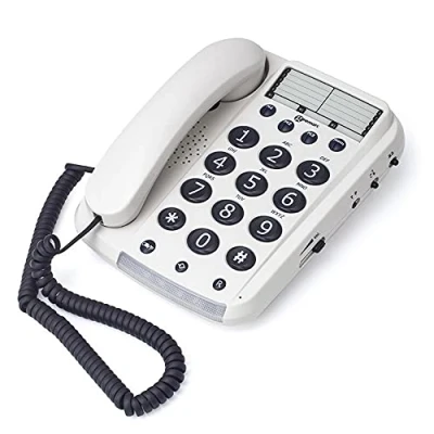 Image de Geemarc Dallas 10 Téléphone Fixe Amplifié avec Touches de Numérotation Rapide et Bouton Contrôle du Volume pour Personnes Âgées Compatible Aides Auditives Faible Perte d’Audition