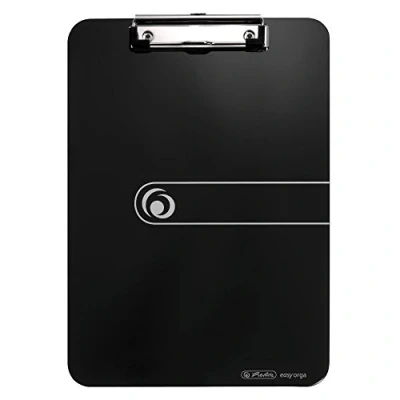 Image de herlitz 11205663 Porte Bloc A4 en PP avec mécanisme de serrage/œillet suspension Noir