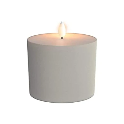 Image de Piffany Copenhagen UYUNI Lighting Bougie LED à flamme vacillante brevetée, design élégant et minimaliste avec base en cire véritable, pilier ivoire, 7,8 x 12,9 cm, UL PI IV78010
