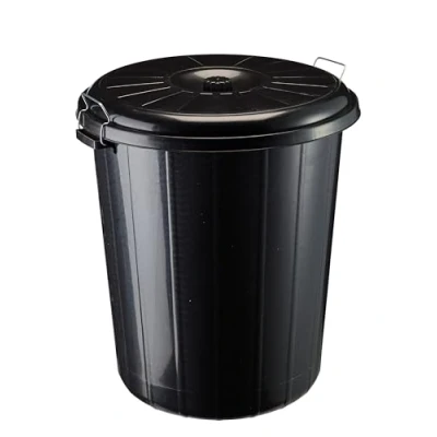 Image de Poubelle de rue avec couvercle. Capacité 85L, Système verrouillage, grande contenance, Idéal pour les déchets extérieurs RONDO ROSSIGNOL