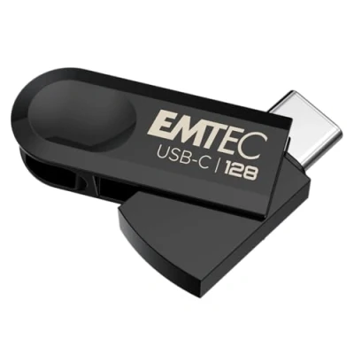 Image de EMTEC Clé USB 3.2 Type C Single C280 ECMMD128GC283 Flash Drive Compatibilité Universelle Lecture 80Mo/s, Écriture 20Mo/s, Eco Design, 128Go/GB
