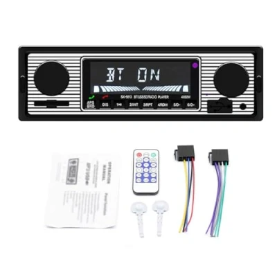 Image de BOOMBOOST Stéréo de Voiture avec Bluetooth, autoradio Port USB/SD/AUX, Radio FM pour autoradio, Lecteur MP3 numérique, Appel Mains Libres télécommande sans Fil