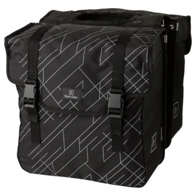 Image de FastRider Dex Sacoche Velo Double, 36L Accessoire avec Bandoulière Détachable, 100% Polyester Recyclé, Tout Rest Au Sec Noir