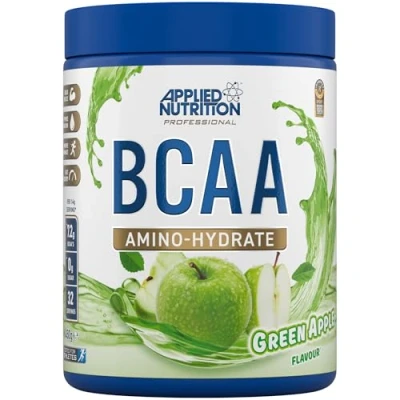 Image de Applied Nutrition Amino Hydrate BCAA en Poudre, Complément d&#039;Acides Aminés à Chaîne Ramifiée, Poudre Essentiels, Boisson Énergétique (450g, Green Apple)