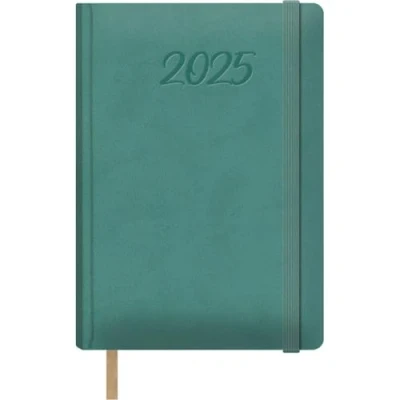 Image de Dohe SAMBA Agenda 2025 1 jour par page, format A5 (15 x 21 cm), 12 mois de janvier à décembre, couverture rigide en similicuir, planificateur espagnol, fournitures bureau vert