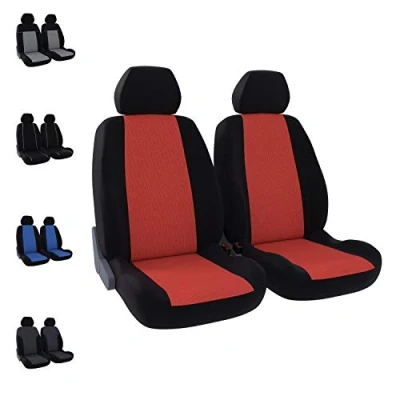 Image de DBS Housses de Sièges Voiture/Auto 2 Avant Noir et Rouge Universelles Anti dérapant Lavable