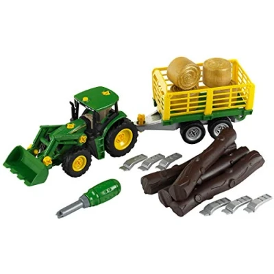 Image de klein 3906 Tracteur à monter John Deere avec remorque transformable Multicouleur