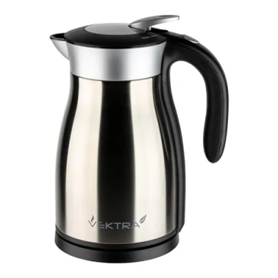 Image de Vektra Series 1 bouilloire électrique isotherme à double paroi en acier inoxydable 1.7L, argent, sans bpa, prise EU