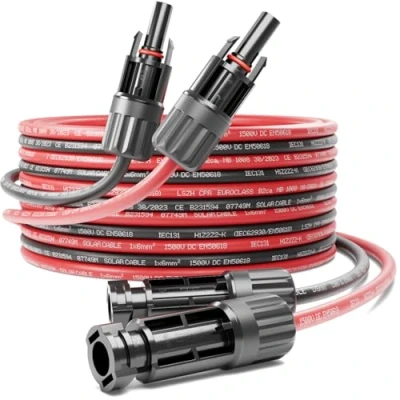 Image de deleyCON 1m PV4 Câble Solaire Kit de Rallonge 4mm² pour le Installations Photovoltaïques Câblages Sériels et Parallèles 1kV AC 1,5kV DC Résistant aux Intempéries &amp; UV IP68