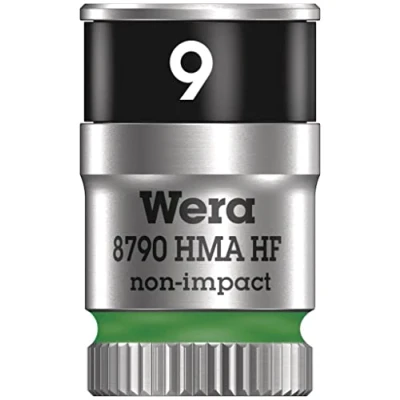 Image de Wera 05003724001 8790 HMA HF Douille Zyklop à emmanchement 1/4&quot;, 9, 0 mm, Vert