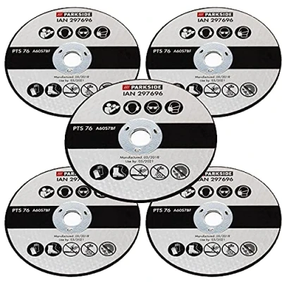 Image de Parkside Lot de 5 disques abrasifs à tronçonner pour Meuleuse d&#039;angle sans fil PWSA 12 B1 LIDL IAN 312027 Outil manuel (Lot 5)