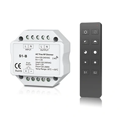 Image de 100 240VAC AC Triac RF Push Dimmer and Switch Knx N Bus High Power Amplifier Led Controller for Downlight Dimmable