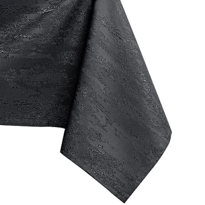 Image de AmeliaHome Nappe Effet Lotus déperlant Polyester Anthracite Vesta 120x160 cm Ovale