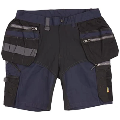 Image de Blaklader 15981343 Shorts d&#039;artisan avec élastiques, Marine noire/Noir, taille C52