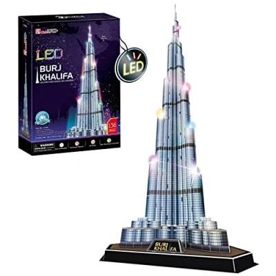 Image de Puzzle 3D Burj Khalifa LED Maquette A Construire Adulte Et Enfant 8 Ans Jouet 136 Pièces