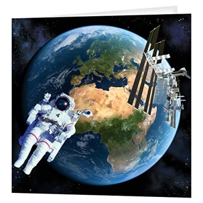Image de Carte de voeux 3D LiveLife La Terre vue l&#039;espace Deluxebase. lenticulaire astronaute toute occasion et tout âge, anniversaire. original sous licence l&#039;artiste, David Penfound