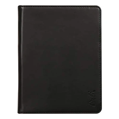 Image de RHODIA 213001C Livret Porte Bloc et Documents N13 Noir pour Notes ou Carnets de Format A6 (10,5x14,8 cm) Simili Cuir Italien Premium Collection