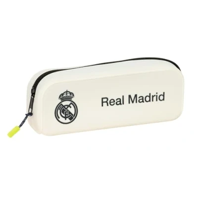Image de safta Real Madrid EQUIPACIÓN 25/26 Trousse carrée en Silicone, idéale pour Les Enfants d&#039;âge Scolaire, Confortable et Polyvalente, qualité résistance, 18,5 x 5,5 7,5 cm, Blanc, M, Décontracté
