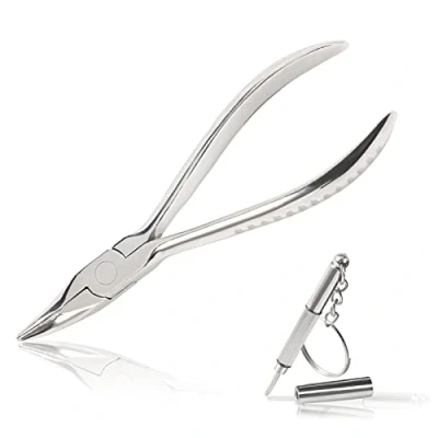 Image de LEONTOOL Pince à lunettes courbée de 15,2 cm Outil d&#039;optimiste optique avec tournevis réparation