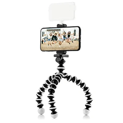 Image de MOJGOEAR Trépied Flexible avec Pieds Extra Flexibles — pour Smartphone/Appareil Photo Compact/caméra d&#039;action jusqu&#039;à 25 cm de Hauteur Support Smartphones 9,5 Largeur