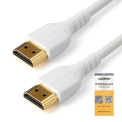Image de StarTech.com Câble HDMI 2.0 certifié de qualité supérieure avec Ethernet Durable haute vitesse UHD 4K 60 Hz HDR Cordon robuste M/M fibre aramide TPE Moniteurs, téléviseurs et écrans