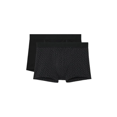 Image de HOM 2ER PACK Neels Retro Short Boxers, Homme, Taille: XL, Black print