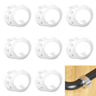 Image de Firschoie Lot de 8 Protections poignée Porte, porte en PVC tapis transparent anti collision, anneau pare chocs, protège Pour protéger murs, portes, fenêtres, meubles