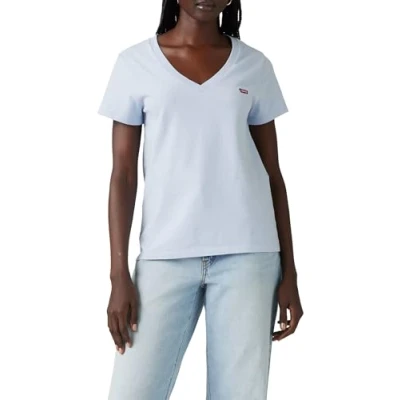 Image de Levi&#039;s Perfect V NECK Tshirt imprimé, Femme, Taille: Medium, Skyway
