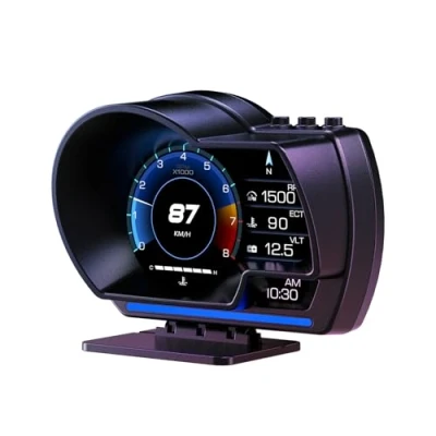 Image de AMROOLOO Double système d&#039;affichage tête haute pour voiture, affichage OBD dans la compteur de vitesse GPS, convient à toutes les voitures