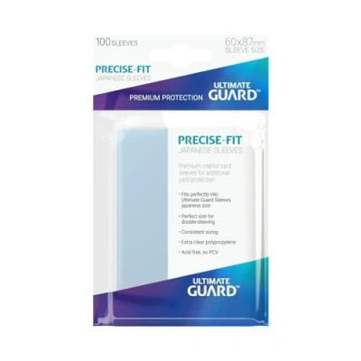Image de Ultimate Guard Precise Fit Sleeves Japanese Size Pochettes pour Cartes à Collectionner, UGD010070, Transparent