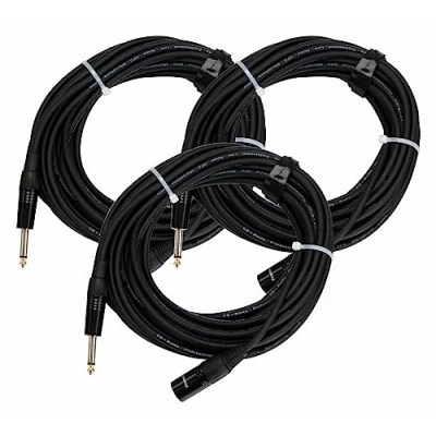 Image de Pronomic Stage JMXM 10 câble audio mono jack /XLR 10m noir 3x set