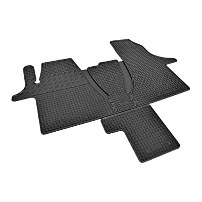 Image de Z4L Tapis de sol en caoutchouc sur mesure Parfaitement adapté pour VW T6.1 Transporter / Caravelle Multivan à partir 2019 2 sièges, Noir