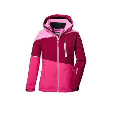 Image de killtec Fille Ksw 331 Grls Jckt Veste De Ski Fonctionnelle Avec Capuche Et Jupe Pare neige, Dark Raspberry, 176 EU