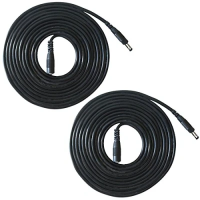Image de Liwinting 2 Pièces Mètres Rallonge Cordon d&#039;alimentation DC 1.35mm x 3.5mm Mâle à Femelle Plug Cordon, Adapté pour Appareils Photo, Adaptateur Secteur, Caméra IP sans Fil, et Plus, Noir