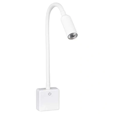 Image de SEBSON® Lampe de Lecture Murale LED Noir, Veilleuse Prise Dimmable, Liseuse Flexible, 4W Blanc Neutre 4000K, Applique Nuit