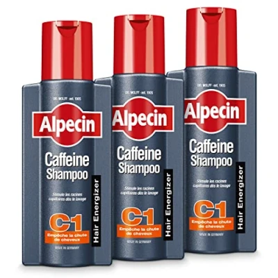 Image de Alpecin Caféine Shampooing C1 3x 250ml Prévient et réduit la chute des cheveux naturel de croissance pour hommes