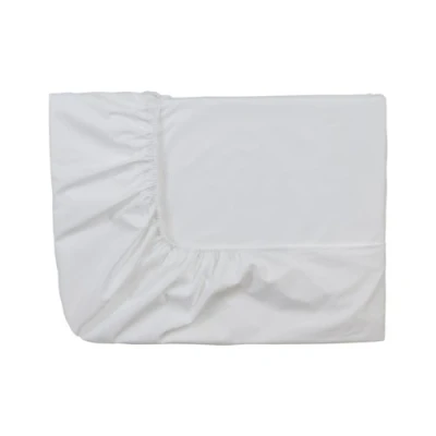 Image de Essix Drap Housse Royal Line Percale de Coton Blanc 120 x 190 cm