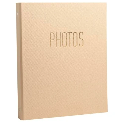 Image de Exacompta Réf. 17603E Album photo classeur Office By Me 120 photos 60 pages noires format 32 x 26 cm couverture en papier texturé avec reflets brillants marquage or couleur bleu canard