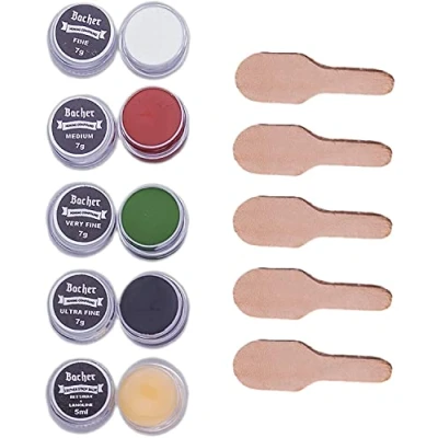 Image de BACHER Composés de Polissage Set Pâte à Polir pour Strop Cuir Stropping Kit 4x Composé et Baume