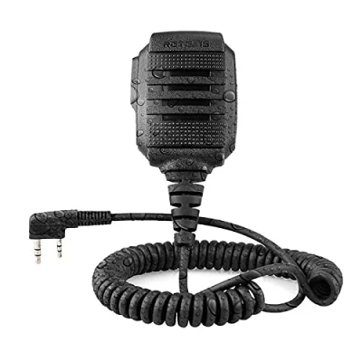 Image de Retevis RS114 Talkie Walkie Haut Parleur Microphone IP54 Étanche 2 Pin Compatible avec Talkies Walkies RT24 RT27 RT3S RT5R RT81 RT1 Baofeng UV 5R BF 888S Kenwood (1 pcs)
