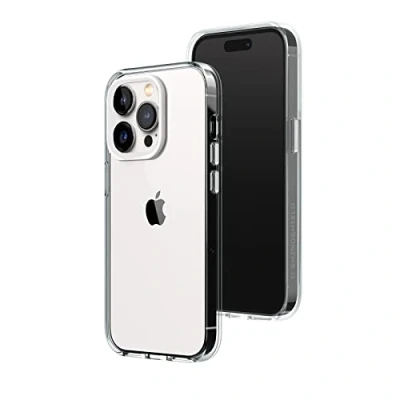 Image de RhinoShield Clear Compatible avec [iPhone 14 Pro] Résiste au jaunissement, Haute Transparence, Coque de Protection Personnalisable Blanc Contour objectifs Photo