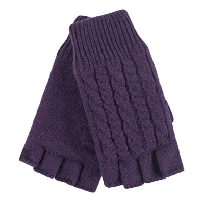 Image de HEAT HOLDERS Femme Tricot Hiver Gants sans Doigts avec Doublés Polaire pour Froid (One Size, Violet Clair) (Taille Unique, 2)