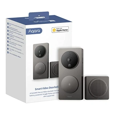 Image de Aqara Sonnette Vidéo G4 avec Carillon, sans Fil ou Filaire, Reconnaissance Faciale et Automatisation,WiFi 2,4GHz, 1080p, Camera, Compatible HomeKit, Alexa, Google Home