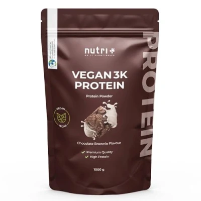 Image de Nutri + PROTEIN POWDER VEGAN Chocolate Brownie 1kg poudre de protéines multi composants végétales sans lactose Shake protéiné Plus Shape &amp;
