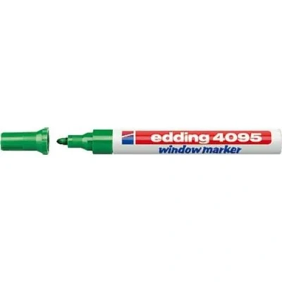 Image de edding 4095 Marqueur craie liquide vert 1 feutre pointe ronde 2 3 mm effacable pour écrire sur les vitres,le verre ardoise aux couleurs opaques
