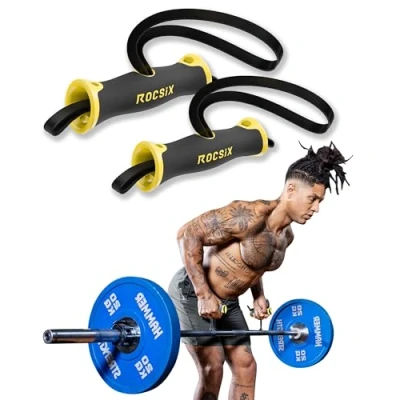 Image de ROCSIX (1 paire de poignées d&#039;entraînement haute performance pour traction, câble et accessoire gym ergonomique avec technologie préhension dynamique, conçu en Allemagne, exercices