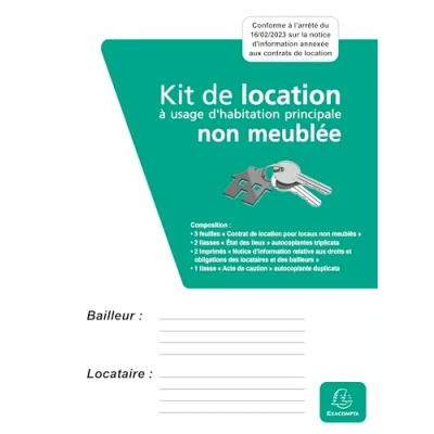 Image de Exacompta Réf. 41E Kit location non meublée Ce dossier complet regroupe tous les documents obligatoires pour louer un logement meublé en toute sérénité fabrication 100% française